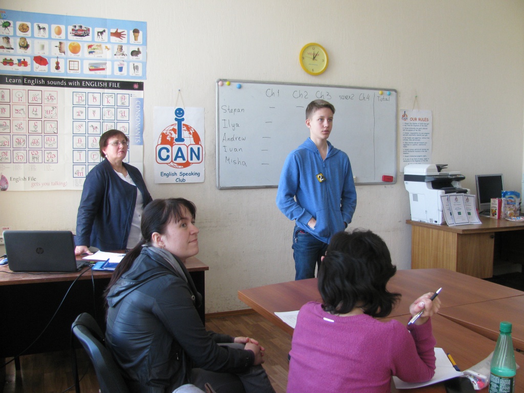 Traditional Spelling Contest in ICAN Club, an English speaking Club in Minsk, Belarus, for non-native speakers of English