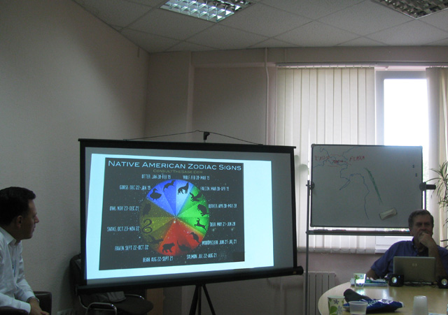 Tom Michalek's presentation on the Native Americans' History And Culture in ICAN, English speaking club in Minsk, Belarus