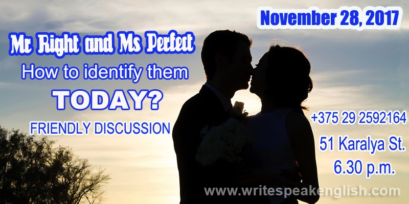 Today's Mr Right and Ms Perfect